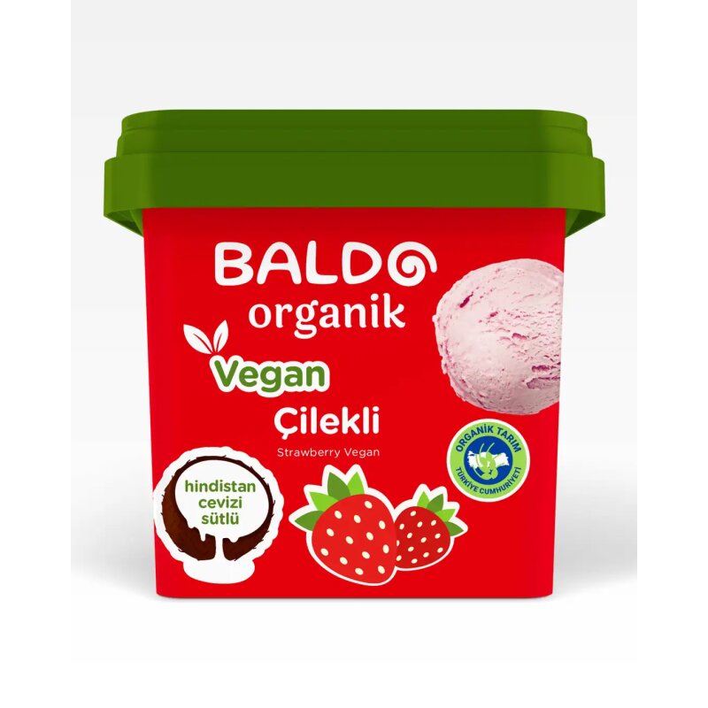 Çilekli Vegan Dondurma 400 gr