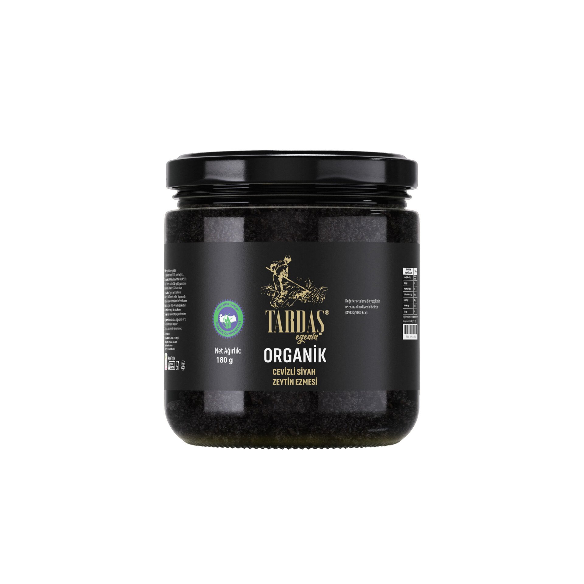 Organik Cevizli Siyah Zeytin Ezmesi 180 gr