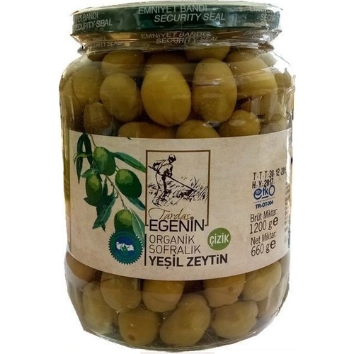 Organik Çizik Yeşil Zeytin 660 gr