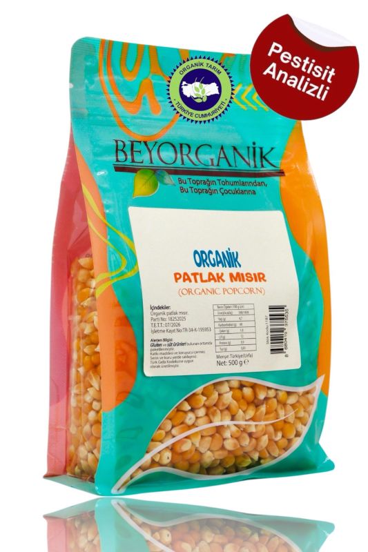 Organik Patlak Mısır 500gr (Pestisit ve Aflatoksin Analizli)