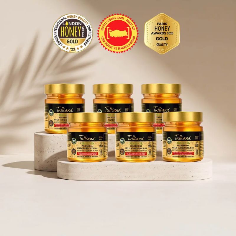 Organik Sertifikalı Polifloralı (Çok Çiçekli) Ham Süzme Çiçek Balı 6x300gr