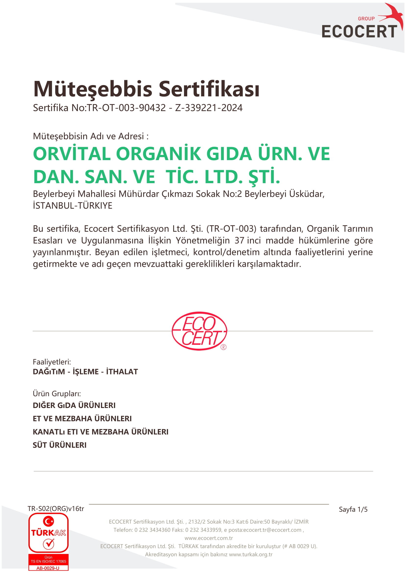 Orvital Organik Yumurta 10'lu (M Boy, 53-62 g)