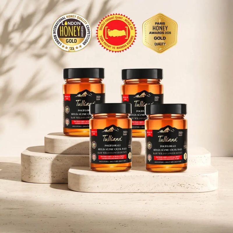 Premium Seri Polifloralı (Çok Çiçekli) Ham Süzme Çiçek Balı 4x450gr