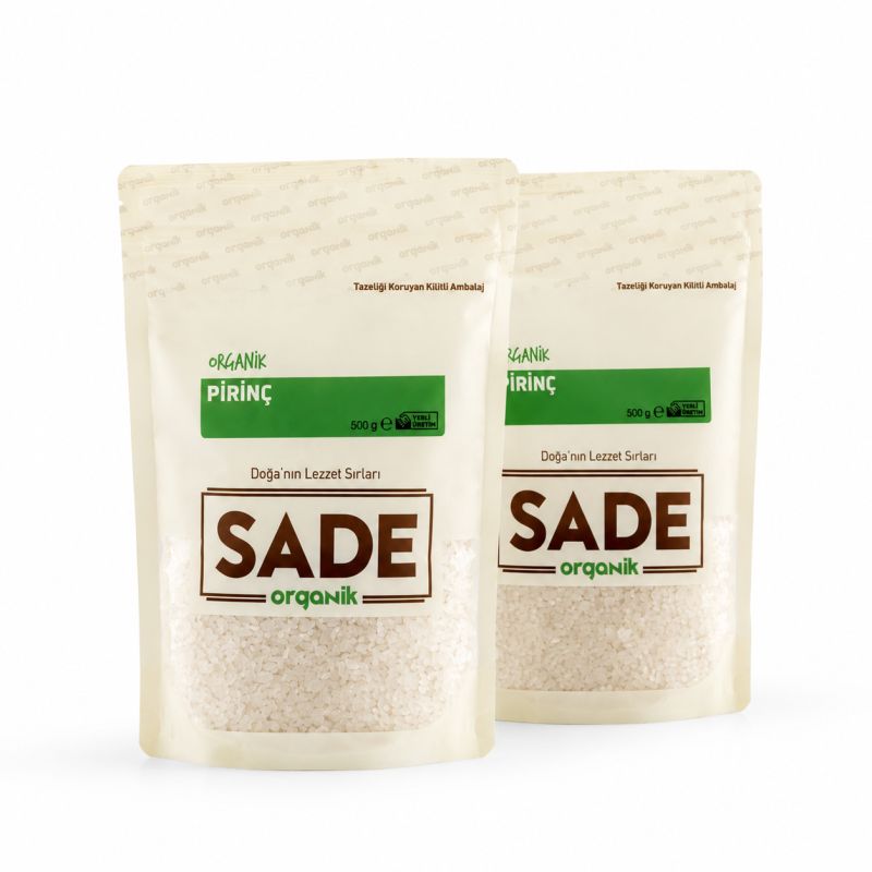 Sade Organik Pirinç 500gr 2Li paket