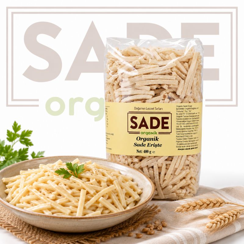 Sade Organik Sade Erişte 400 gr