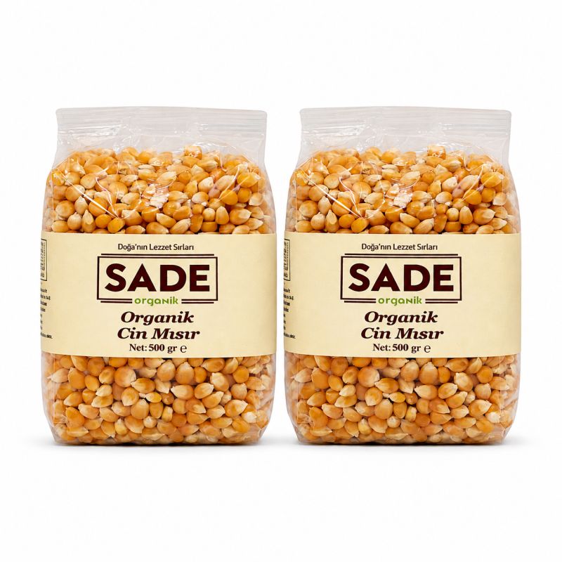 Sade Organik Cin Mısır 500 gr 2 Li Paket