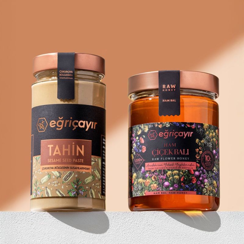 Tek Kavrulmuş Tahin + Ham Çiçek Balı &nbsp;