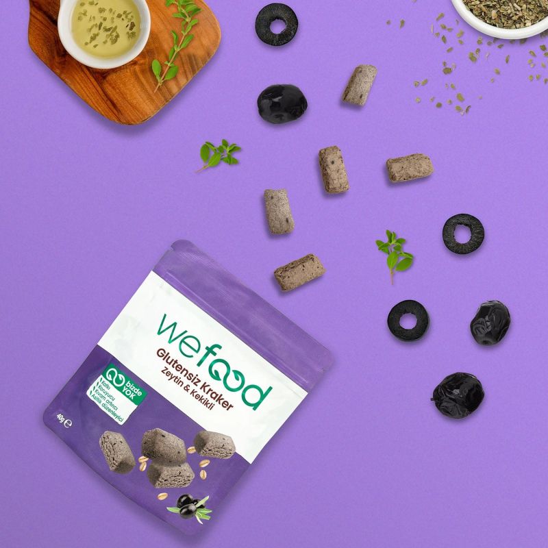 Wefood Glutensiz Zeytinli & Kekikli Kraker 40 g 3'lü